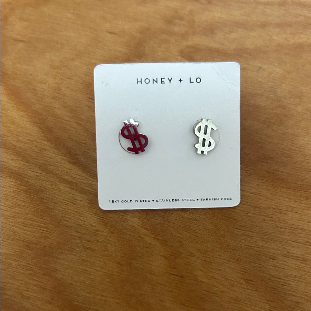 Red and Silver Dollar Earrings